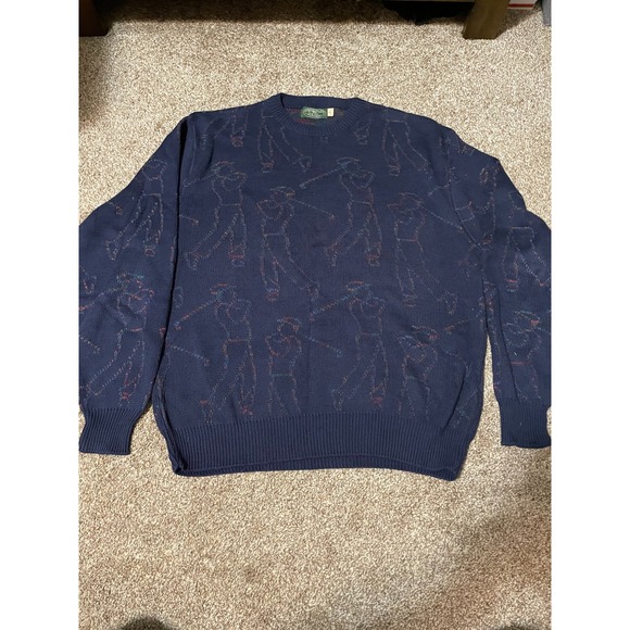 Susquehanna Trail Outfitters Other - Susquehanna Trail Outfitters Vintage Golf Sweater Mens Lg Navy Blue Cotton USA
